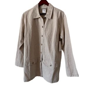 COLDWATER CREEK NWOT Shirt Shacket Linen Blend Sz M